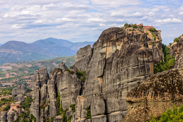 Fototapeta na wymiar Monasteries on top of Meteora rocks in Greece