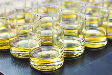 Glasses of whiskey