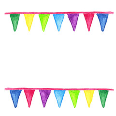 Fototapeta premium Watercolor party bunting, isolated on white background