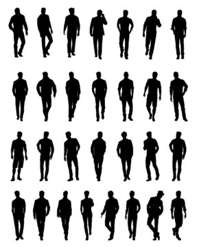 Silhouettes of men . Vector illustration