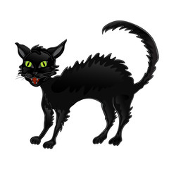 Black Halloween cat