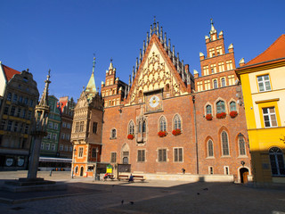 Fototapeta na wymiar Town Hall in Wroclaw