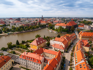 Obraz premium Aerial view of Wroclaw