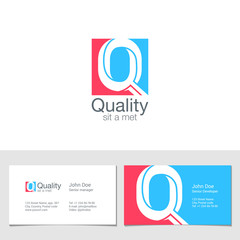 Corporate Logo Q Letter company vector design. Logotype