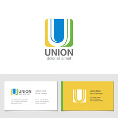 Corporate Logo U Letter company vector design. Logotype