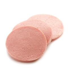 slices of boiled meat sausage
