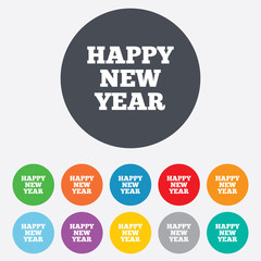 Happy new year sign icon. Christmas symbol.