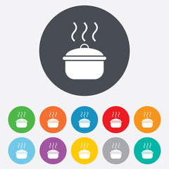 Cooking pan sign icon. Boil or stew food symbol.