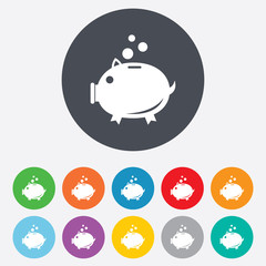 Piggy bank sign icon. Moneybox symbol.