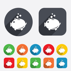 Piggy bank sign icon. Moneybox symbol.