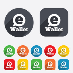 eWallet sign icon. Electronic wallet symbol.