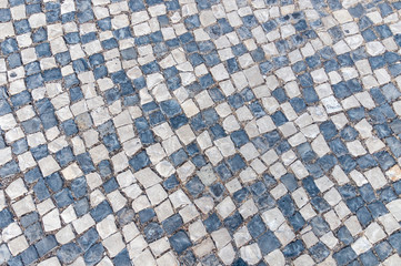 Closeup of Portuguese typical pavement, calcada