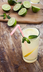 Fresh limes, mint and lemonade