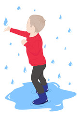 The child in the rain