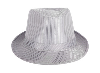 Silver silk hat for the summer on an isolated background