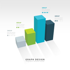 3D grap illustration Infographic 4 color