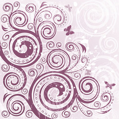 Abstract vintage floral grunge illustration.