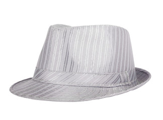 Silver silk hat for the summer on an isolated background