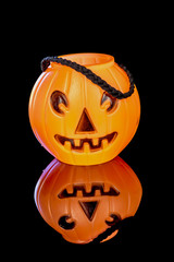 Happy faces plastic jack lantern for Halloween