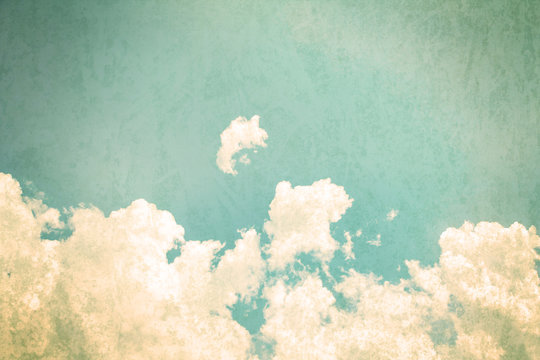 Fototapeta retro color tone of Clouds with blue sky in sunny day