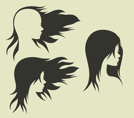 Women's hairstyle with her head