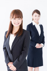 portrait of asian businesswomen on white background