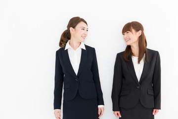 portrait of asian businesswomen on white background
