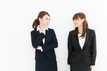 portrait of asian businesswomen on white background