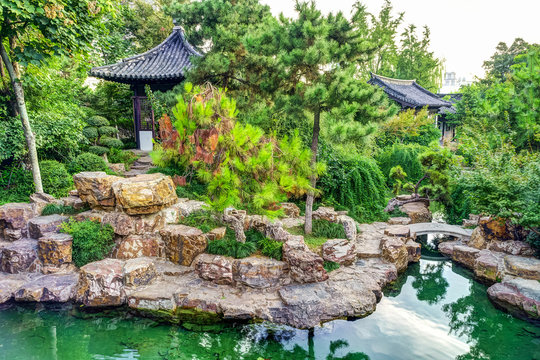 The exterior decoration of Chinese garden in Xingguo temple