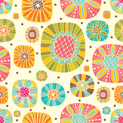 Cute seamless pattern with flowers.