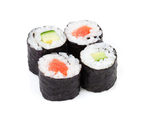 Sushi maki set with salmon and cucumber © evgeeenius