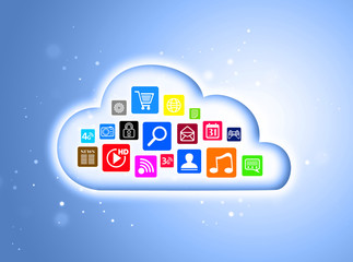 Cloud computing concept for business presentations