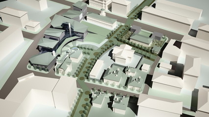 3D graphics of the urban environment. quarter