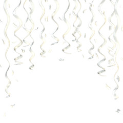 Confetti and serpentine composition isolated