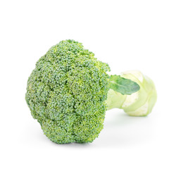 Fresh healthy broccoli on white background