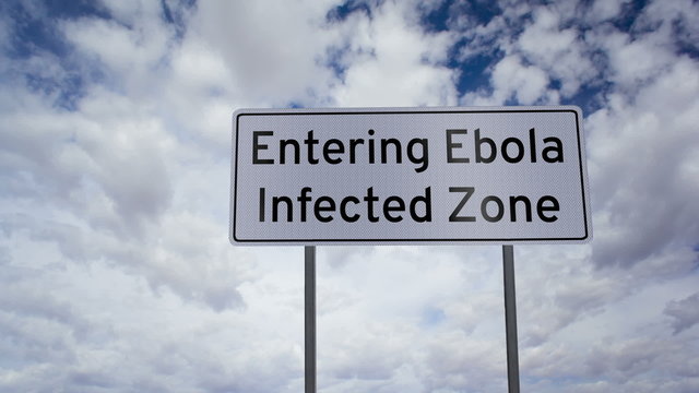 Sign Entering Ebola Infected Zone Timelapse