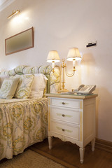 Fototapeta na wymiar Interior of a classic style bedroom 
