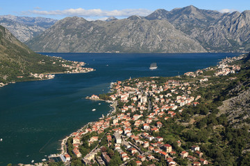 Lovely view of Kotor Bay in Montenegro