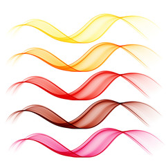 Abstract colorful transparent wave collection