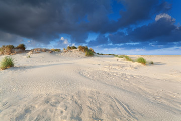 cloudscape over sand dunes on North sea coast