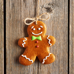 Christmas homemade gingerbread man cookie