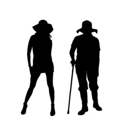 Vector silhouette of woman.