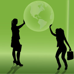 Vector silhouette of businesswoman.