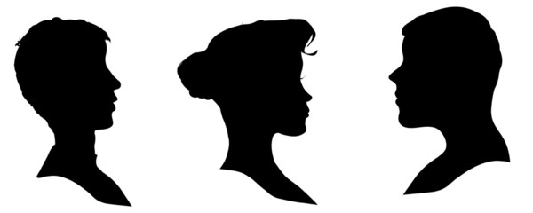 Vector silhouettes people.