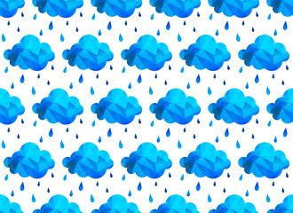 rainy clouds seamless pattern