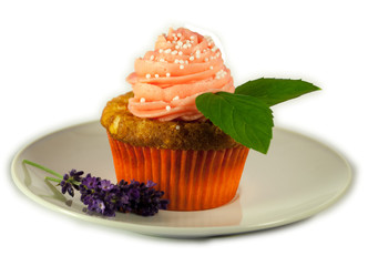 A muffin like a flower isolated