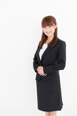 portrait of asian businesswoman on white background