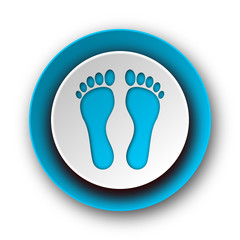 Fototapeta na wymiar foot blue modern web icon on white background