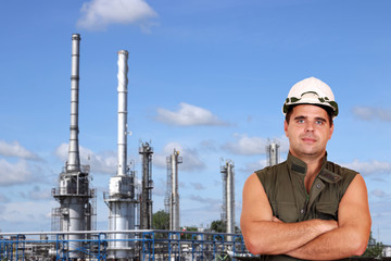 worker and petrochemical plant oil industry