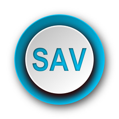 sav blue modern web icon on white background